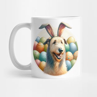 Joyful Irish Wolfhound Celebrates Easter with Bunny Ears Mug